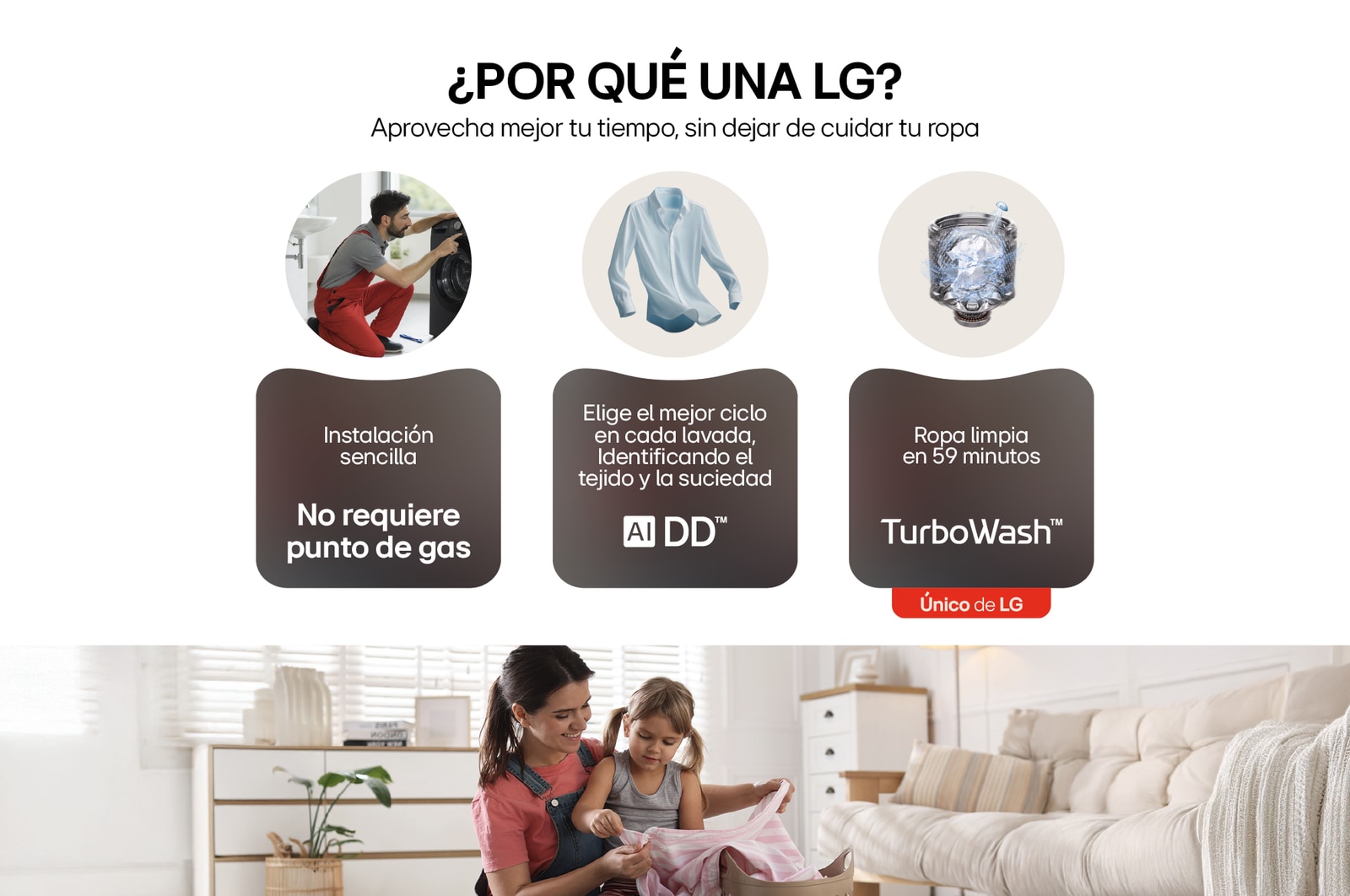 funcionalidades de la lavadora, beneficios